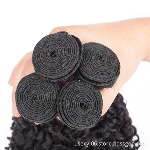 Usexy Wholesale Virgin Cuticle Aligned Hair Vendors Raw Indian Hair Bundle Curly 100% Human Hair Extension